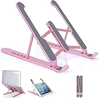 pidien Portable Adjustable Laptop Stand Riser - Ergonomic Holder for 10-17.3" Notebooks, Foldable with Anti-Slip Pads & Carrying Bag