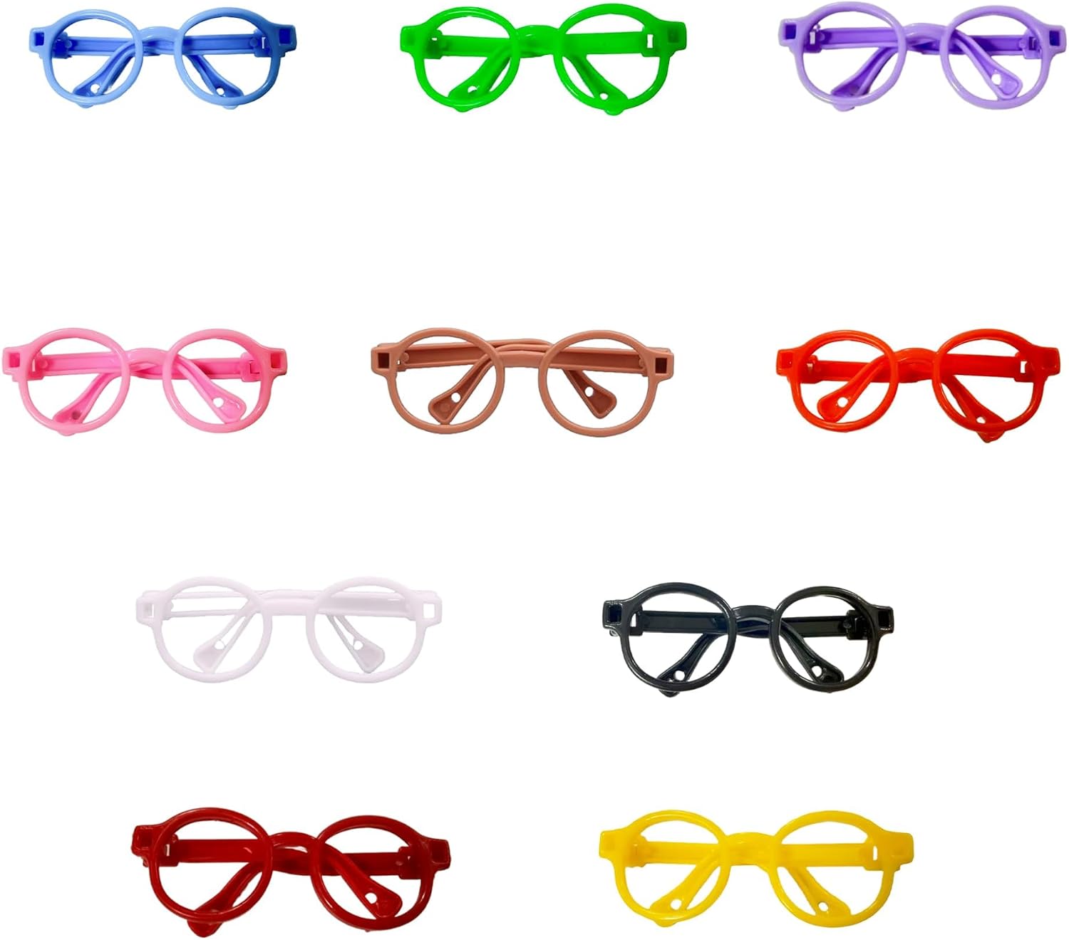 Glasses for 17cm Doll,Set of 10 Pairs Mini Glasses for 3.94-6.69 Inch (10-17 cm) Dolls 10 Colours Doll Dress Up Eyeglass Frame Dolls Costume Clothing Accessories