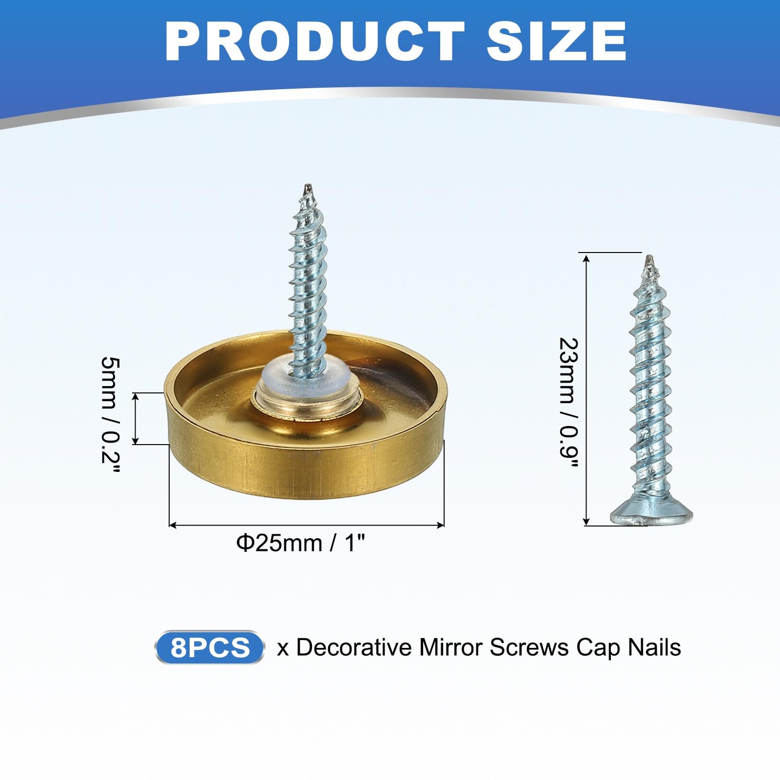 YELARXI Mirror Screws 304 Stainless Steel Decorative Caps Cover Nails Fasteners - Image 2