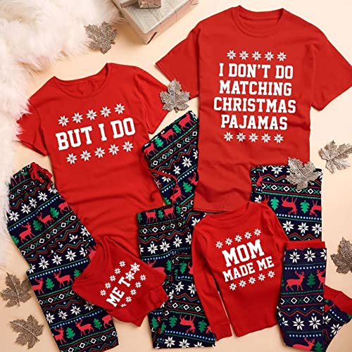 Christmas Pajamas for Family, Funny Letter Family Christmas Pjs Matching Sets Snowflake Short Sleeve Xmas Sleepwear2