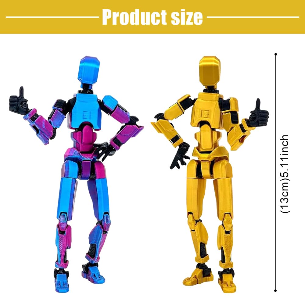 T13 Lot De 2 Figurines D'action T13 - Impression 3D De Figurines Mobiles Avec Plusieurs Articulations - Figurine Robot (avec 4 Armes + 6 Types De Main