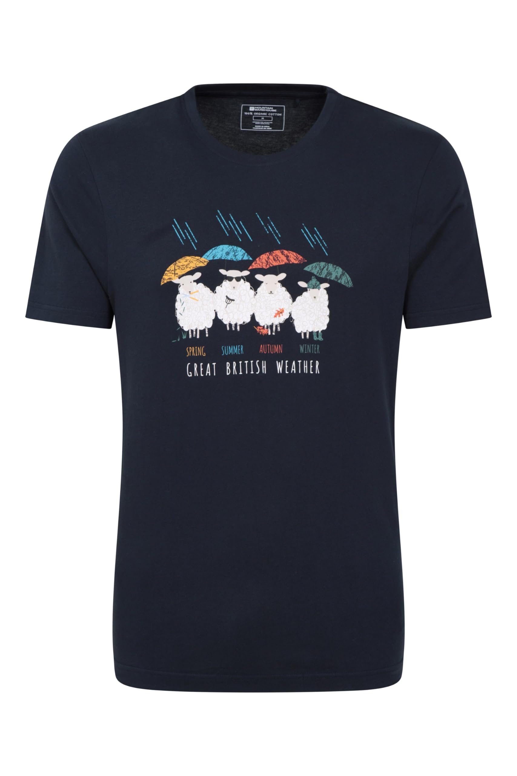 Mountain Warehouse Great British Weather Graphic Short Sleeve T-Shirt Navy 4XL