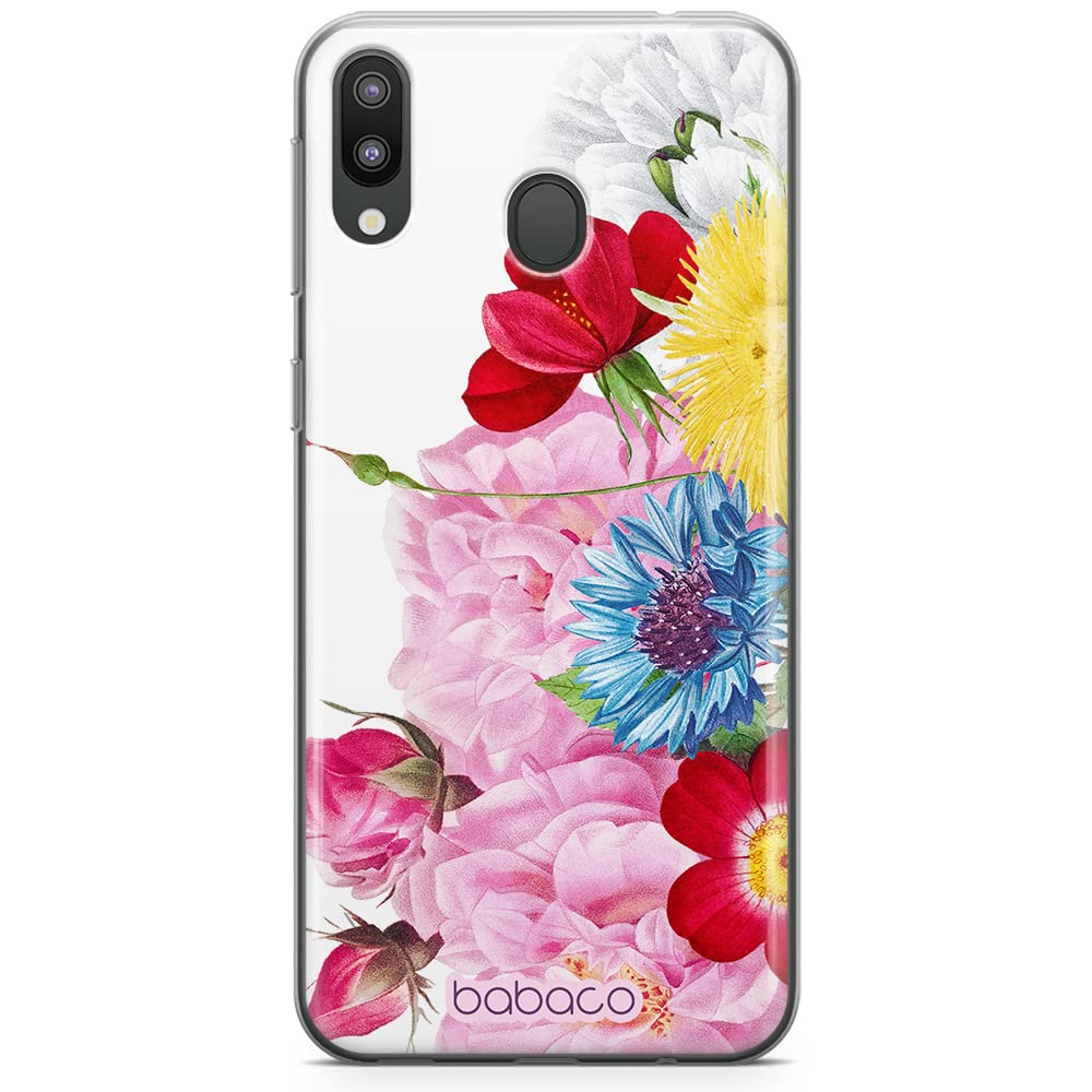Babaco ERT GROUP mobile phone case for Samsung M20 original and officially Licensed pattern Flowers 056 optimally adapted to the shape of the mobile phone, case made of TPU