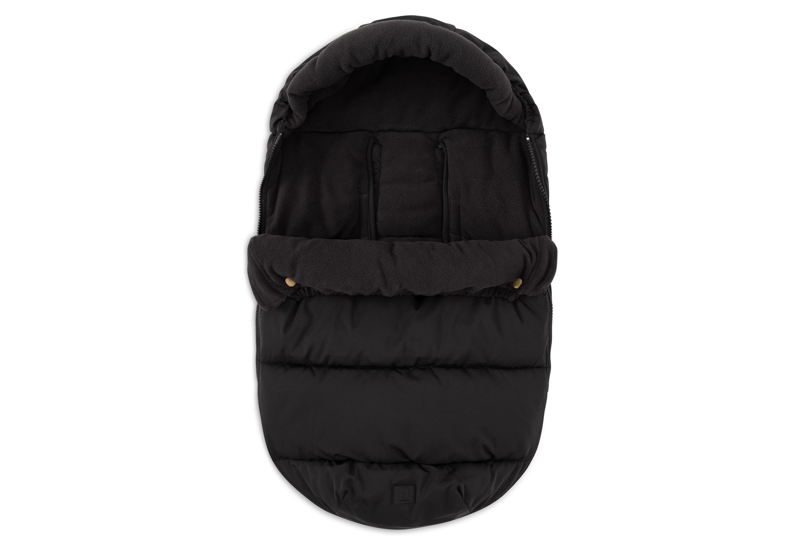 Jollein Fußsack Puffed Schwarz Babyschale Kinderautositz Gruppe 0+ Kinderwagen 3-Punkt 5-Punkt Gurt