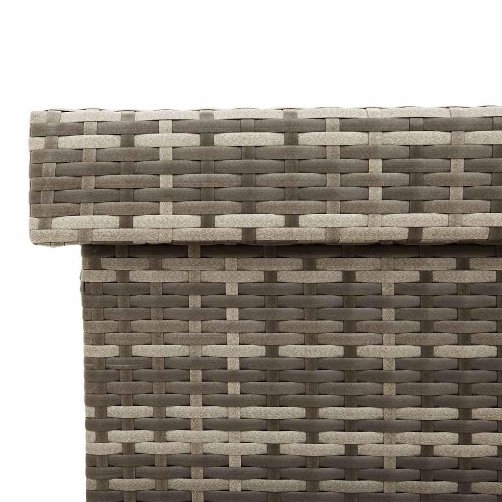 vidaXL Skrzynia ogrodowa z kółkami, szara, 160x55x75 cm, polirattan