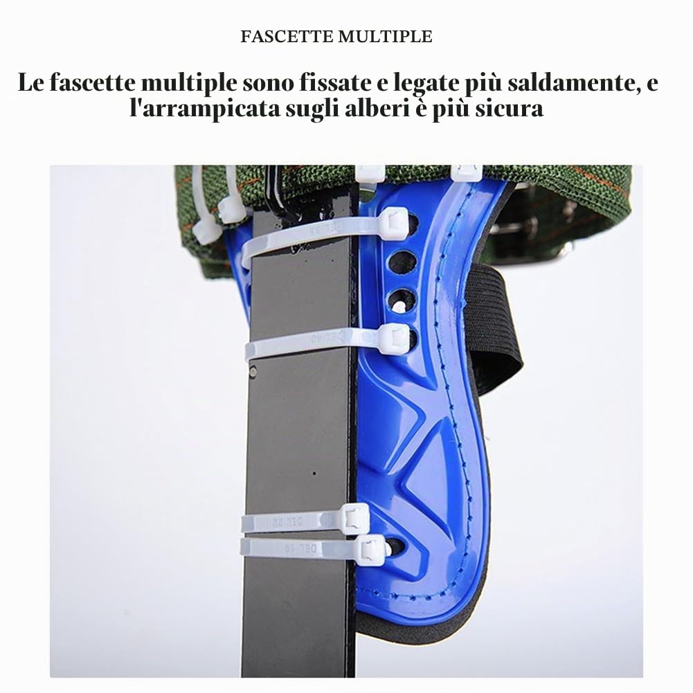 Garvee Set ramponi regolabili in acciaio per arrampicata su alberi - Portata 150kg - Due denti verticali - Perfetti per caccia, potatura, raccolta frutta e lavori su alberi e pali - Modello: due denti
