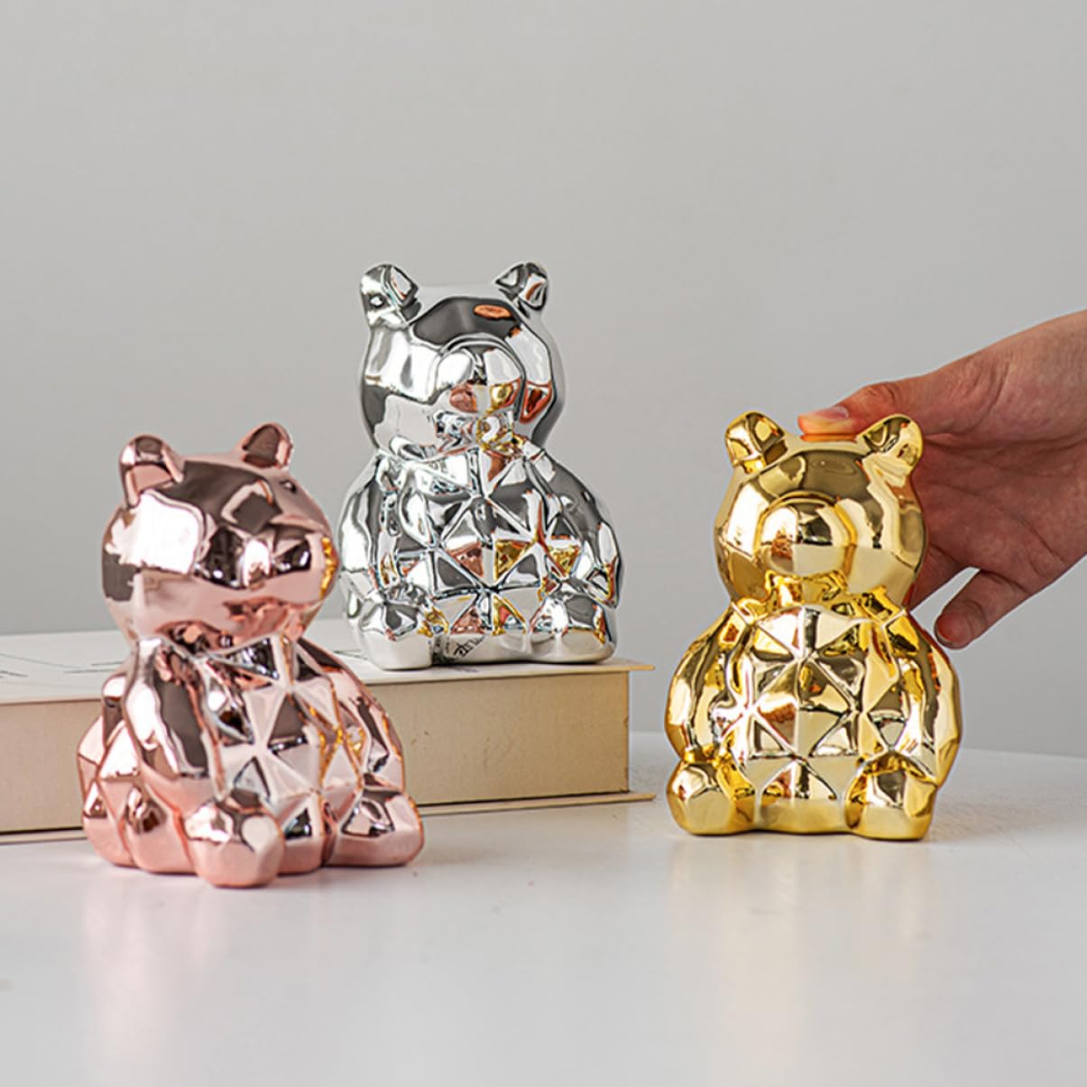 Amazon.co.jp: セラミックのクマのフィギュア ミニチュアクマの 