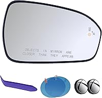 Vista 8 de EAP Espejo lateral del conductor compatible con Ford Fusion 2013-2021, calentado con punto ciego sin atenuación automática KS7Z17K707C DS7Z17K707H