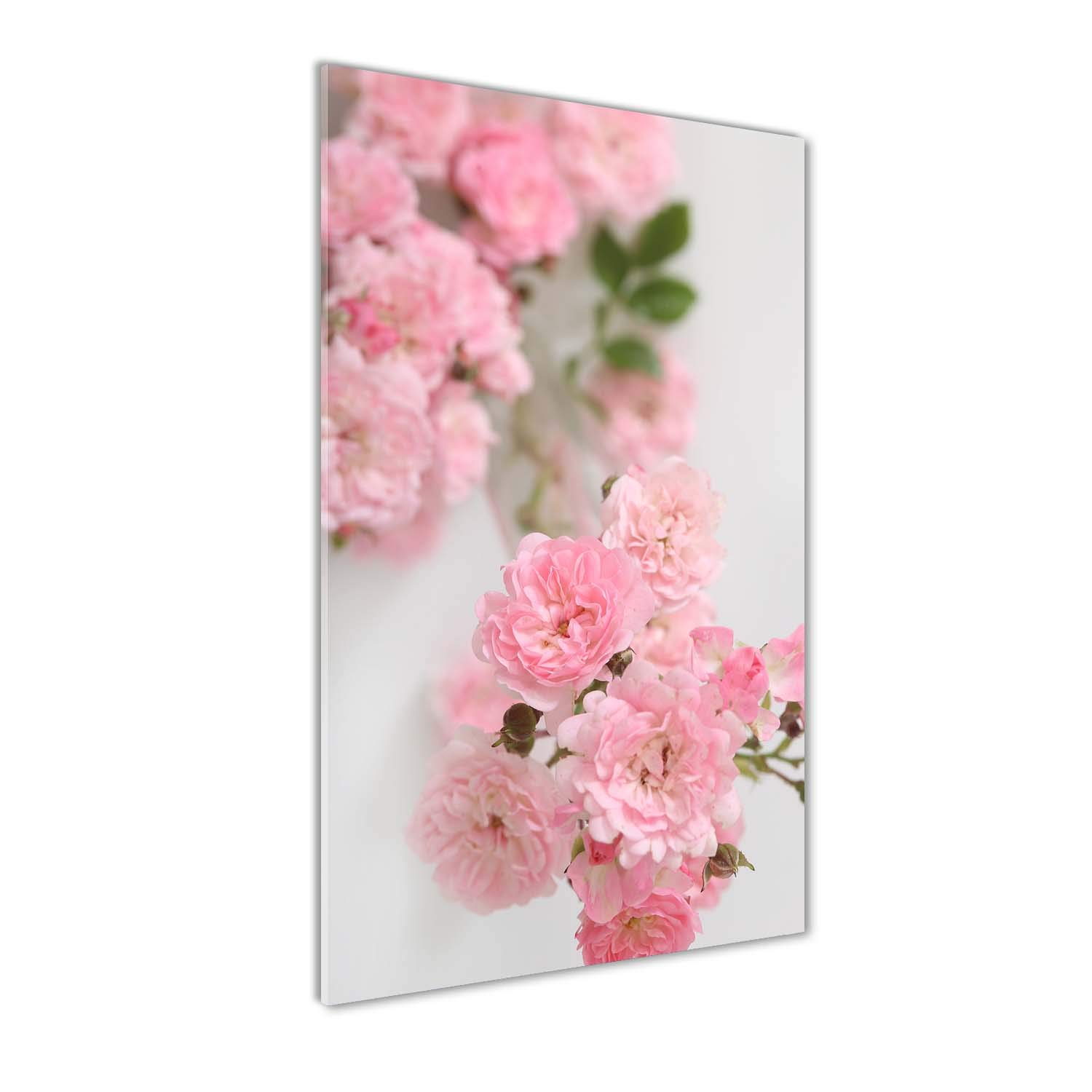 Déco mural derrière le plastique Tulup 60x120 image sur verre acrylique rose fleurs