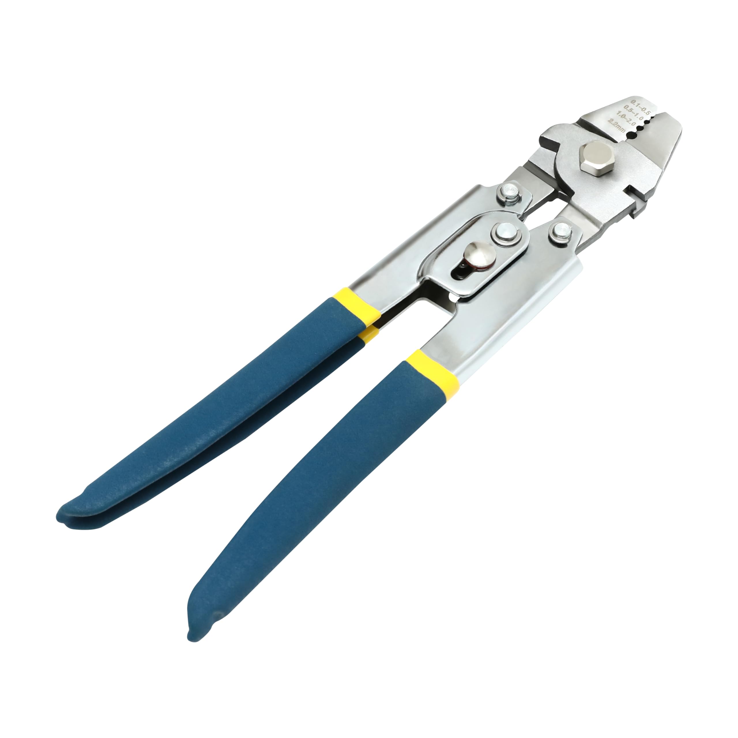 STEELMIGHT 圧着ペンチ ハンドプレッサー ワイヤークリンプカッター 多機能 ワイヤーストリッパー付き 直径0.1-2.2mm対応 アルミ圧着スリーブ用 高炭素鋼 家庭DIY 電気工事