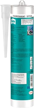 Sista Silikon Mastik Aquarium, Balıklara Zarar Vermeyen Akvaryum Silikonu, UV Dirençli Silikon Mastik, Elastikiyeti Yüksek Güçlü Yapıştırıcı, 1x280ml