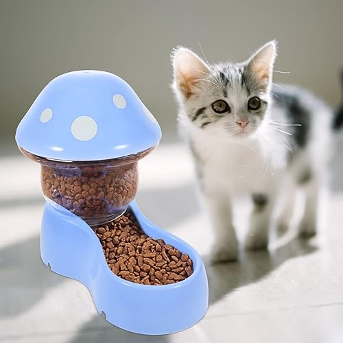 Miniatura 6 de POPETPOP Dispensador automático de gravedad para mascotas, alimentador de agua para perros y gatos, forma de hongo, recipiente para platos de