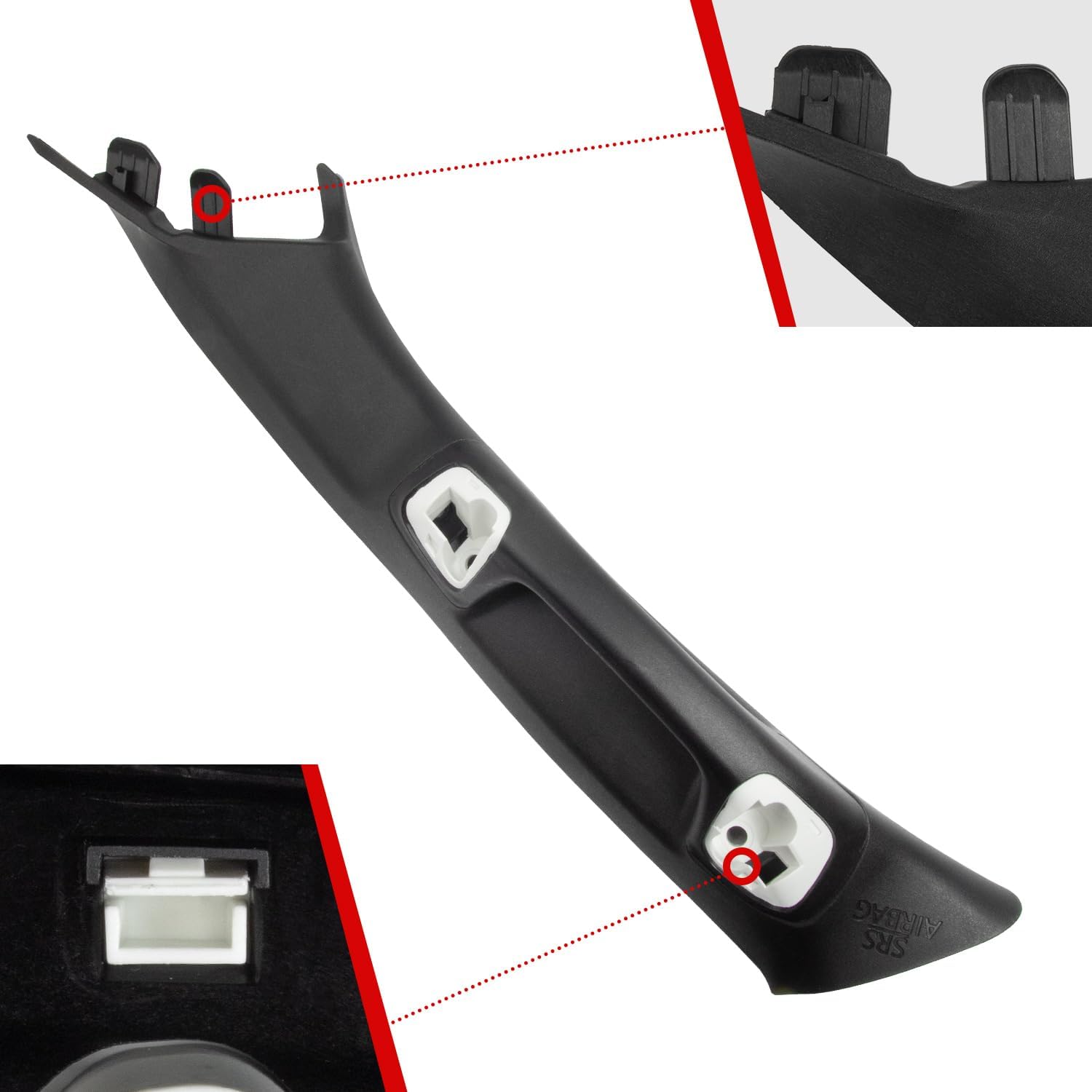 Driver Side A-Pillar Grab Handle Fits 2016-2023 Toyota Tacoma 3rd Gen, OEM-Style Texture Grab Bar Upgrade, Compatible with 2016-2023 Tacoma Interior Mods, Replaces Interior Pillar Trim (Matte Black)