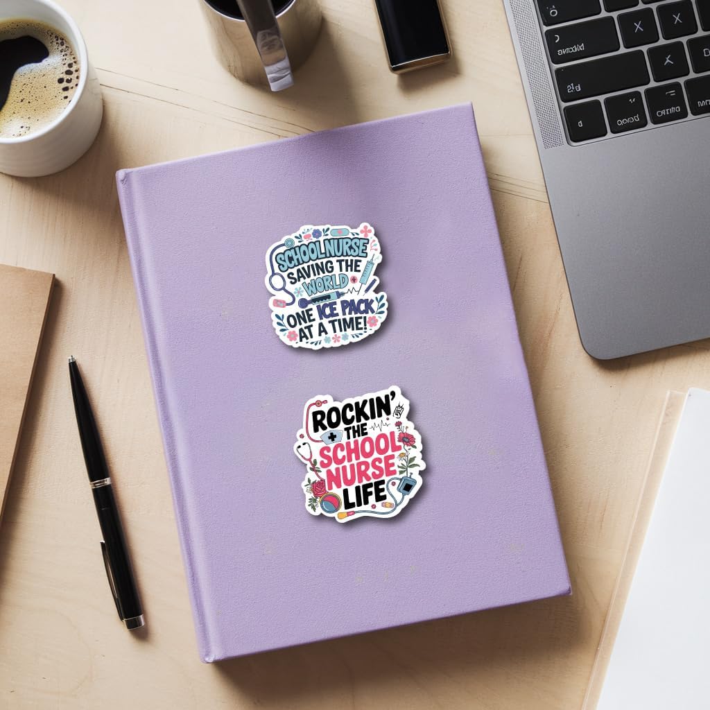 School Nurse Medical Inspire Funny Stickers Pack, 15pcs Nursing School Heathcare Waterproof Vinyl Decals Stickers for Laptops, Water Bottles, and Journals - Image 6