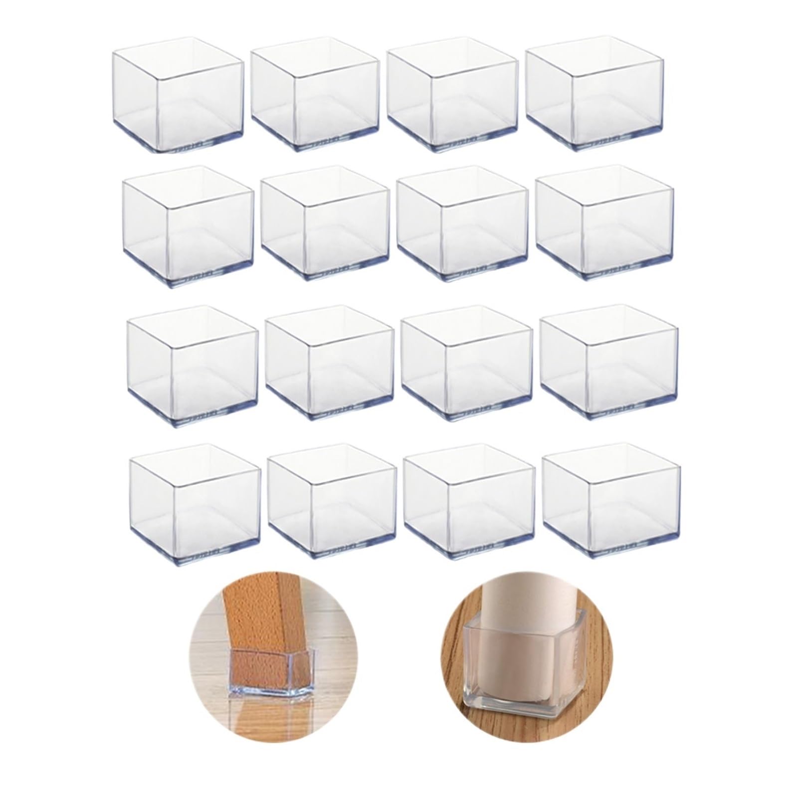 HYQOUKLR Silicone Chair Leg Cover Caps, Transparent PVC Furniture Leg Foot Cover 4/8pcs Noise Reduction Floor Protector(Rectangle 15x30mm,8pcs)