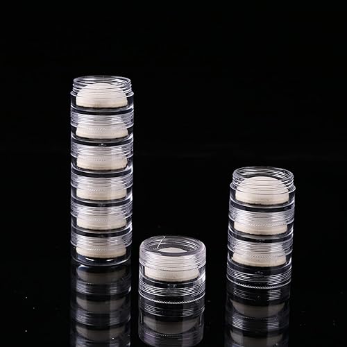 Miniatura 8 de Mini pinceles de mezcla de tinta, herramientas de 2 asas con 42 recambios de espumas redondas de repuesto y 20 cajas de almacenamiento de plástico,