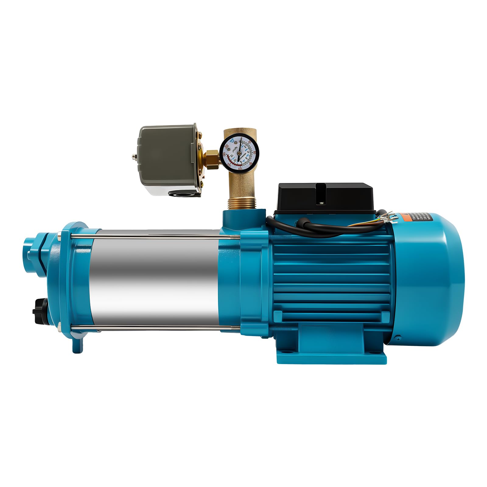 Bomba de jardín autocebante, bomba centrífuga de 1300 W con interruptor de presión, presión máxima 9,8 bar, altura máxima de aspiración de 8 m, temperatura máxima del agua 35 ℃