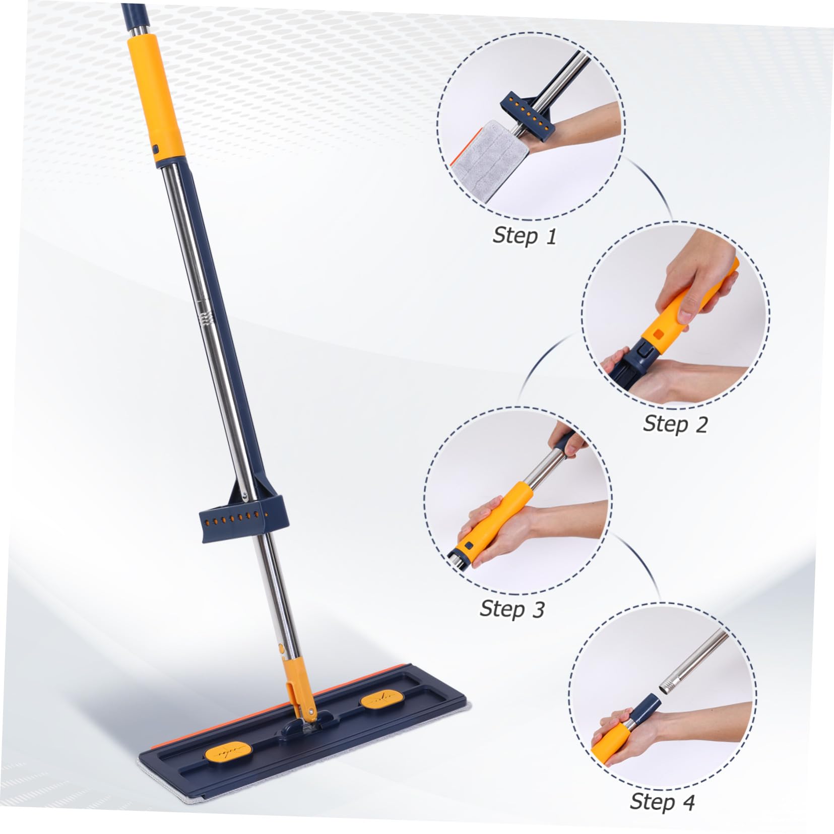 Healeved Trapeador Plano Grande de Microfibra Sistema sin Lavado y Rápida Deshidratación para Limpieza y Accesorios de Limpieza para Suelos