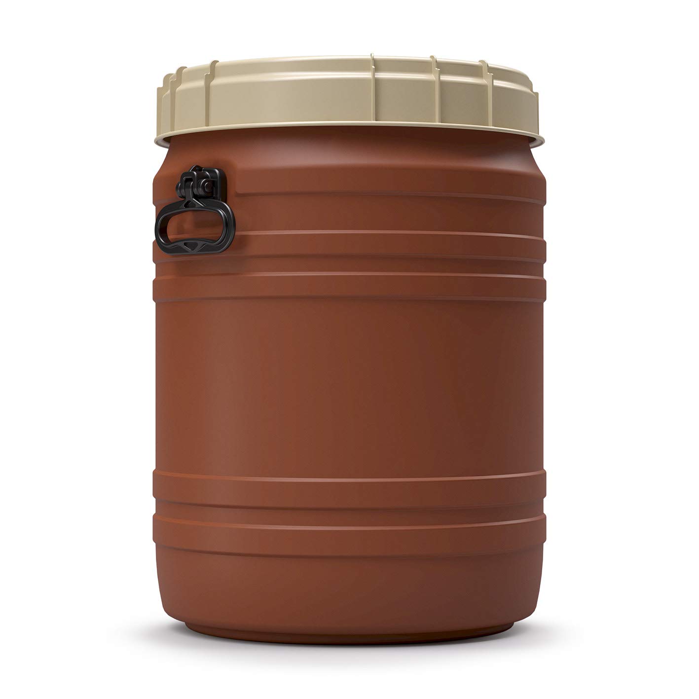 Curtec Weithalsfass Schraubdeckelfass Superweithalsfass Drehdeckelfass lebensmittelecht dicht (64 L (Braun))