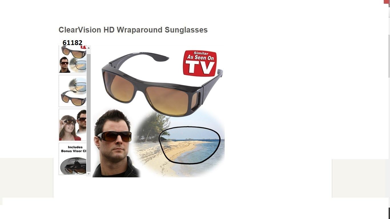 Wraparound Sunglasses (Unisex) Amber Lens