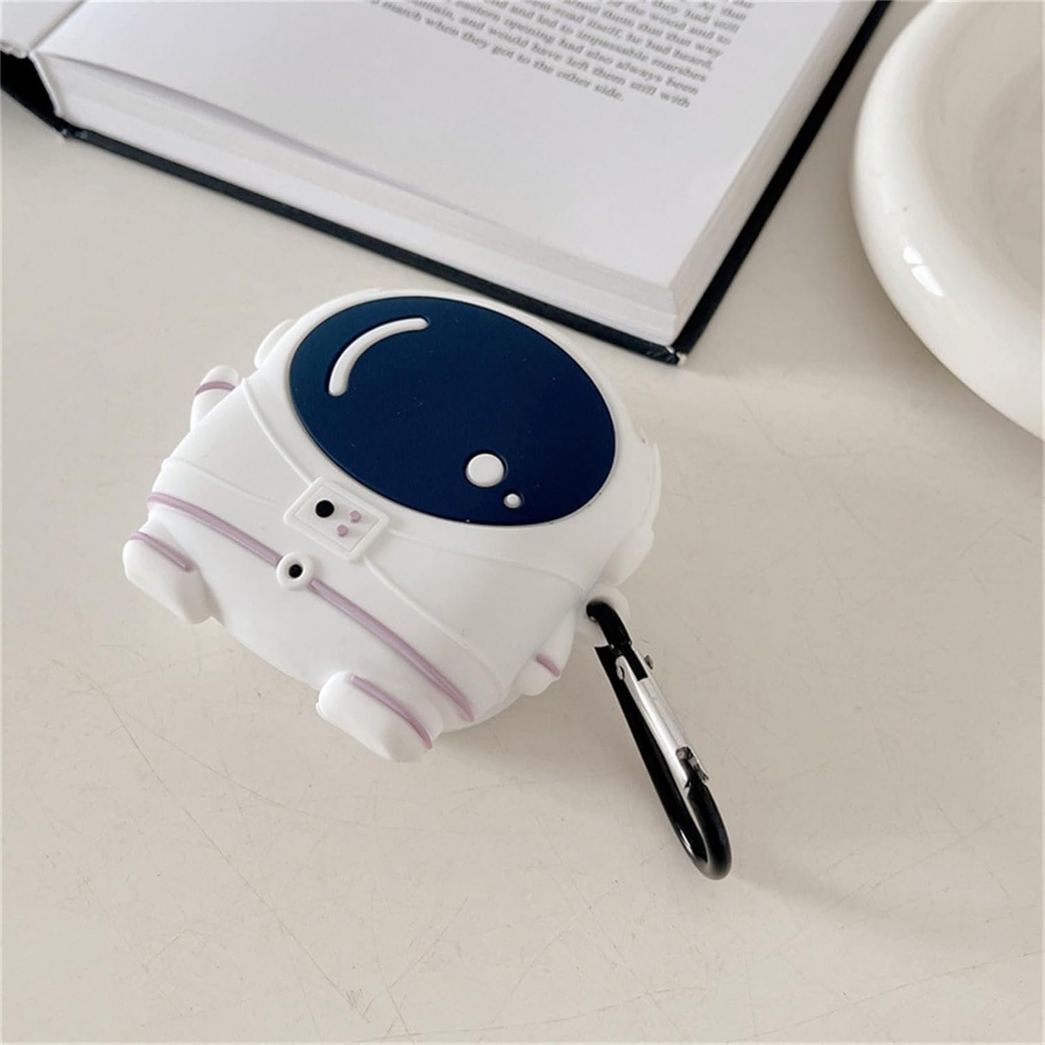 SKPY Silicone Case Compatible with SHOKZ OpenFit 2 with Pendant, Cute Cartoon Astronaut Shockproof Protective Case for Men Women - Image 2