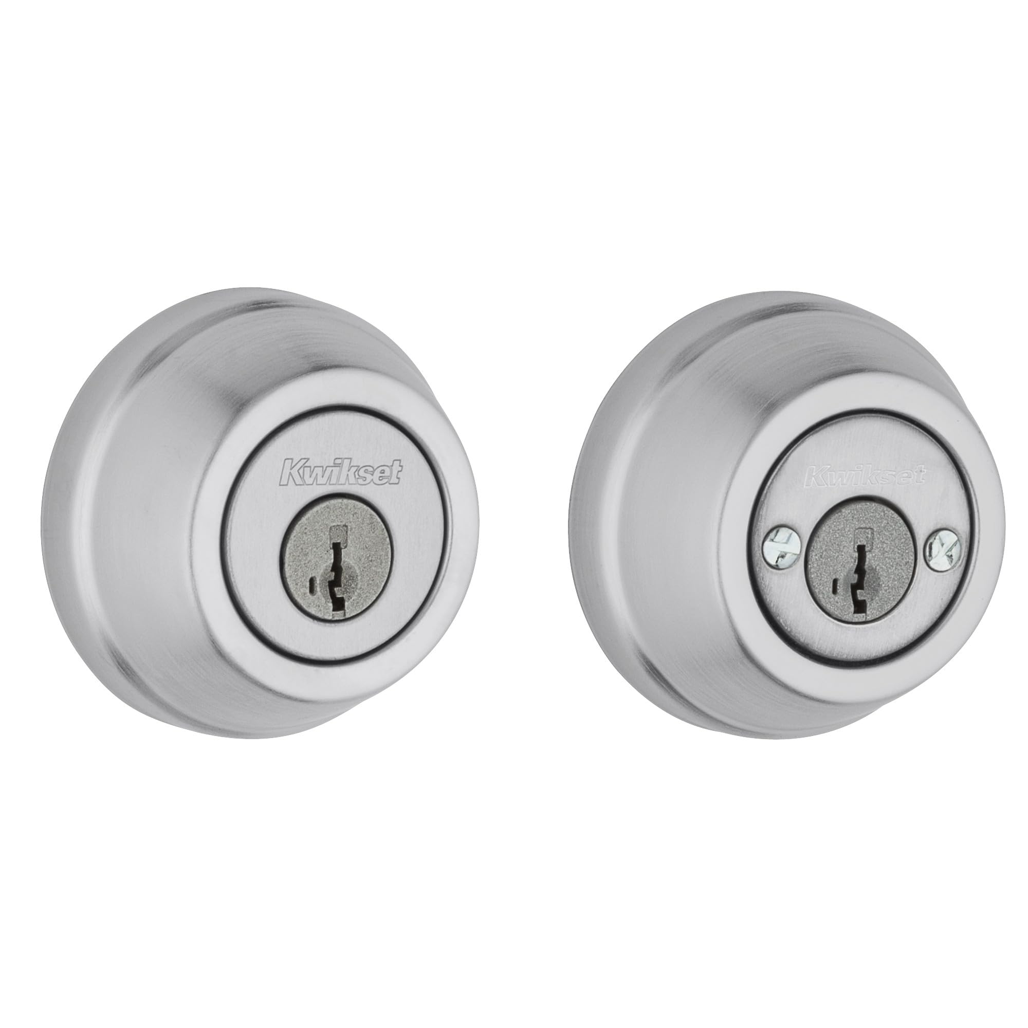 Kwikset 599 Gatelatch Double Cylinder Deadbolt Featuring SmartKey® in Satin Chrome