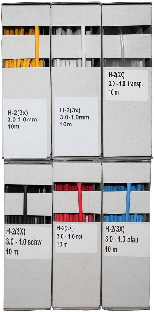 Heat Shrink Tubing 10 m 3:1 3.0-1.0 mm Flexible Black