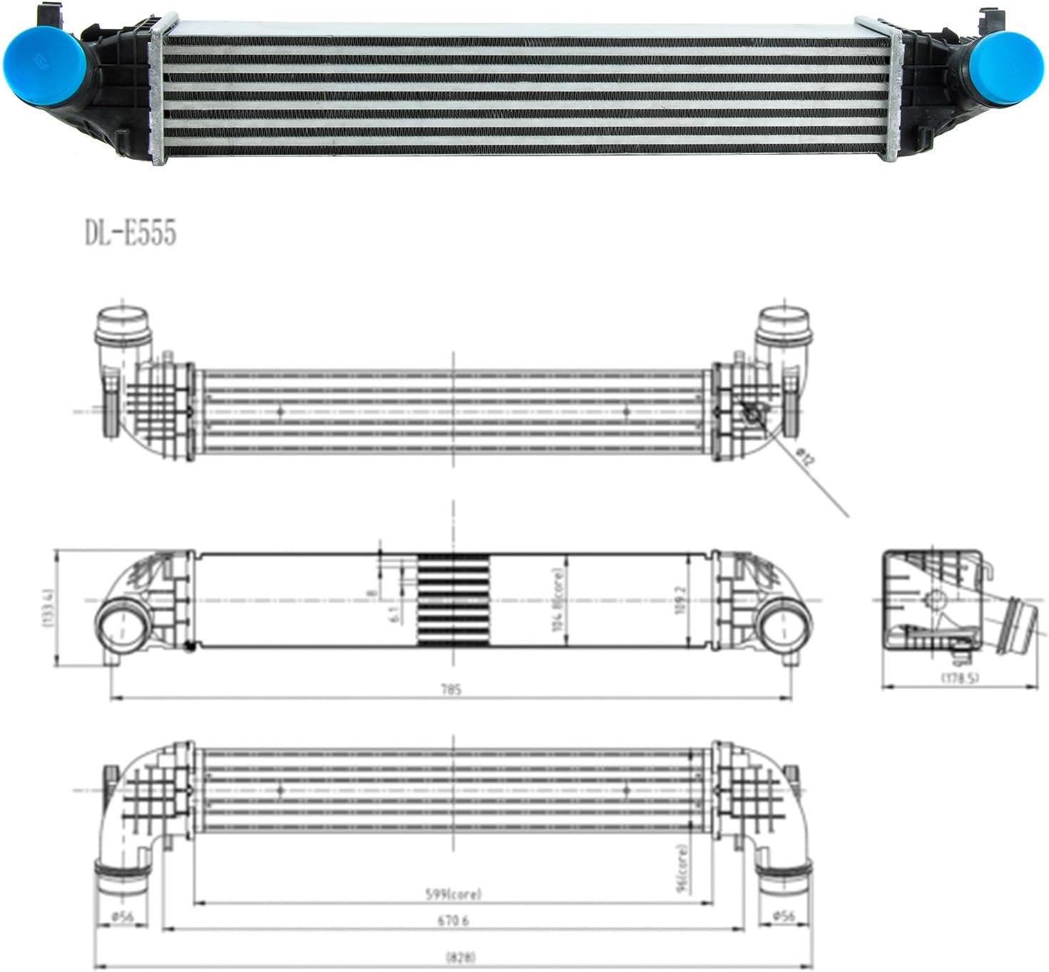 Charge Air Cooler Intercooler 39116550 Compatible with 2016 2017 2018 2019 Chevy Cruze 1.4L 4-Cylinder Turbocharged