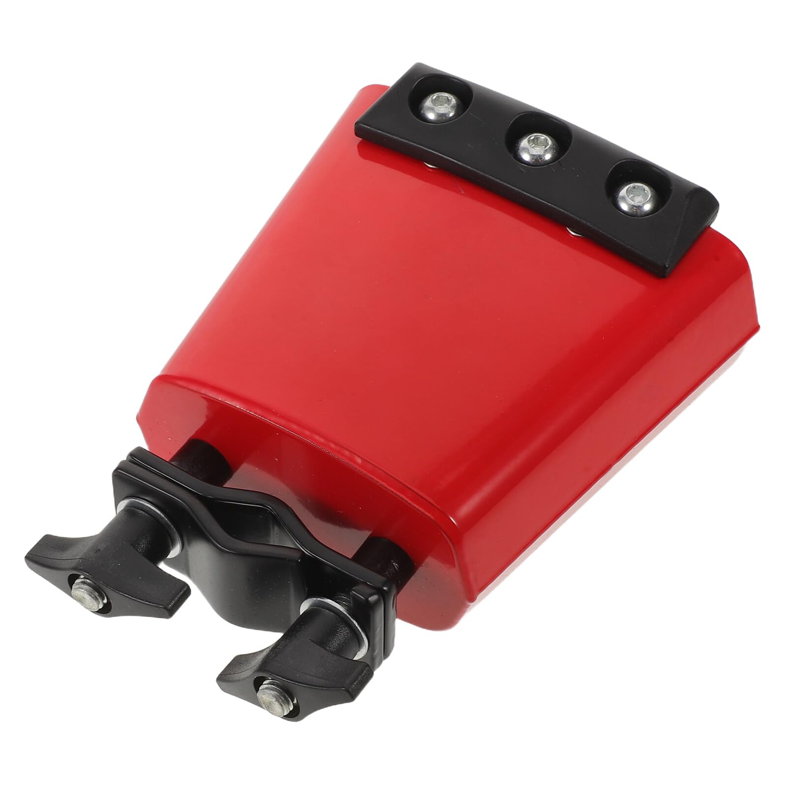 Mikinona Metalowy Cowbell Do Zestawu Perkusyjnego z Czerwoną Powłoką i Czarnym Paskiem Tłumiącym Hałas Praktyczny Instrument Perkusyjny Do Kontroli Głośności i Wyraźnego Brzmienia dla Próby
