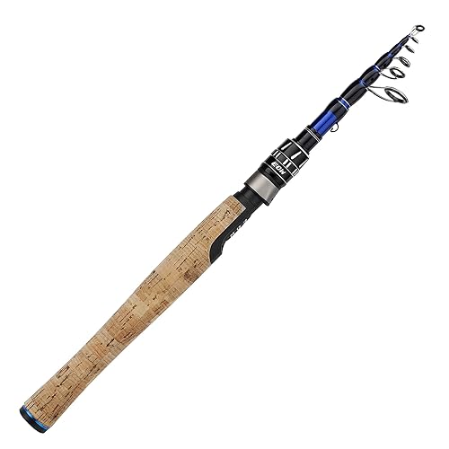 EOW XPEDITE PRO Portable Telescopic Casting and Spinning Fishing Rods, 24T Carbon Blanks & Solid Carbon Tip, Cork Handle, Travel Rod, Short Collapsible Rods (Spinning 7'6" /Power M/Action Fast)