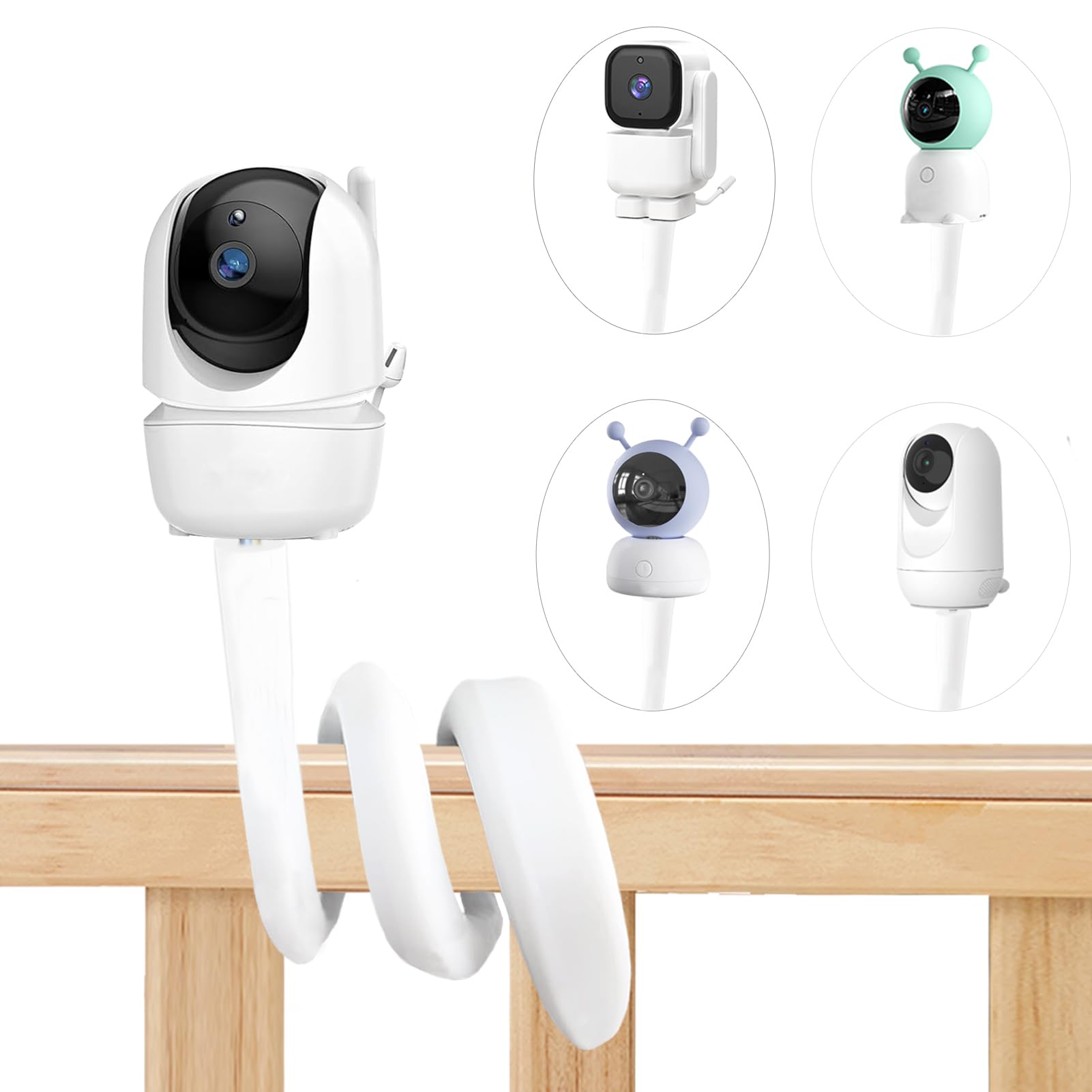 Derebir Babyphone Halterung kompatibel mit für GHB ‎5 Zoll/BOIFUN ‎Baby 6T/ Momcozy ‎BM01/BM03/GHB ABM720 Babyphone Kamera,Baby kameras Halterung kompatibel mit für1/4 Babyphonemit Gewinde (18,3 inch)