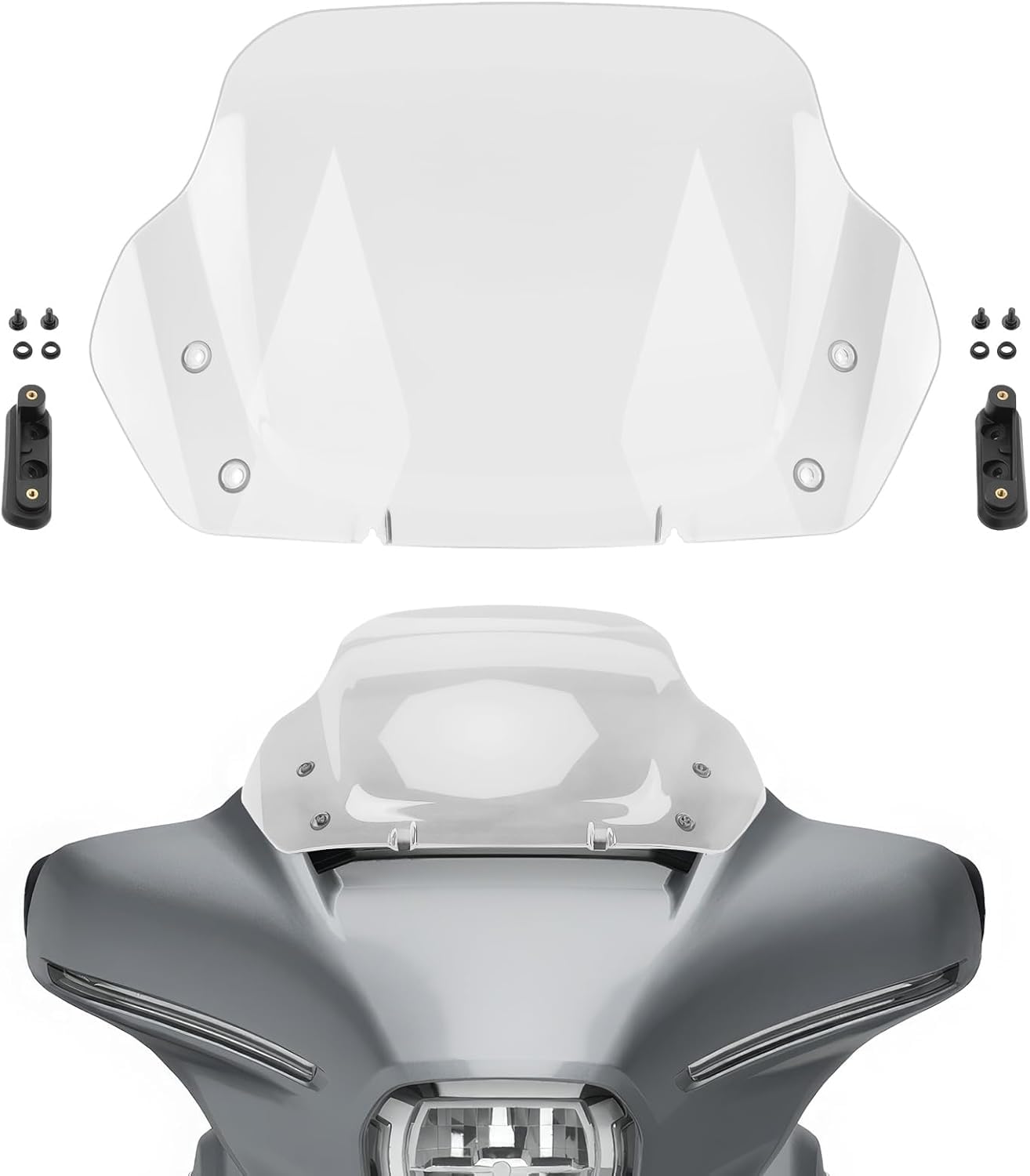 14" Clear Wave Windshield Windscreen Wind Splitter Compatible for Harley Davidson CVO Street Glide FLHXSE 2023-2024, Street Glide FLHX 2024-up