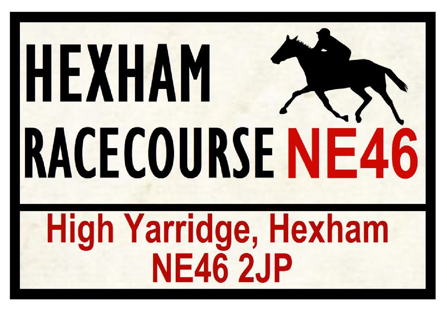 Horse Racing Road Signs (Hexham) 8X12 Inches