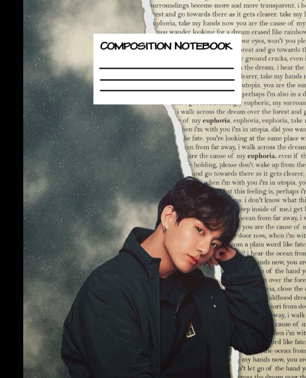 JUNGKOOK: BTS Composition Notebook | Kpop Notebooks | BTS Notebook | College Ruled 100 Pages 7.5 x 9.25 inches | Perfect G...