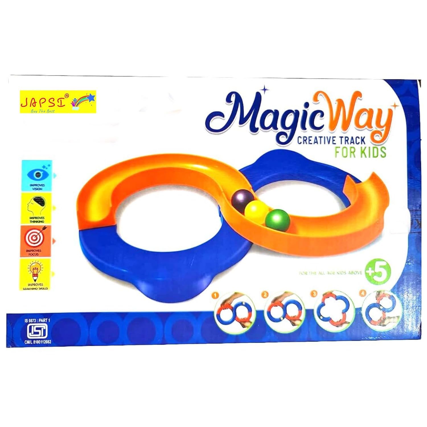 JAPSI Magic Way Creative Track, Infinite Loop Balance Game with 3 Balls, Educational Hand-Eye Coordination Toy for Kids 5+, Multicolour-image-7