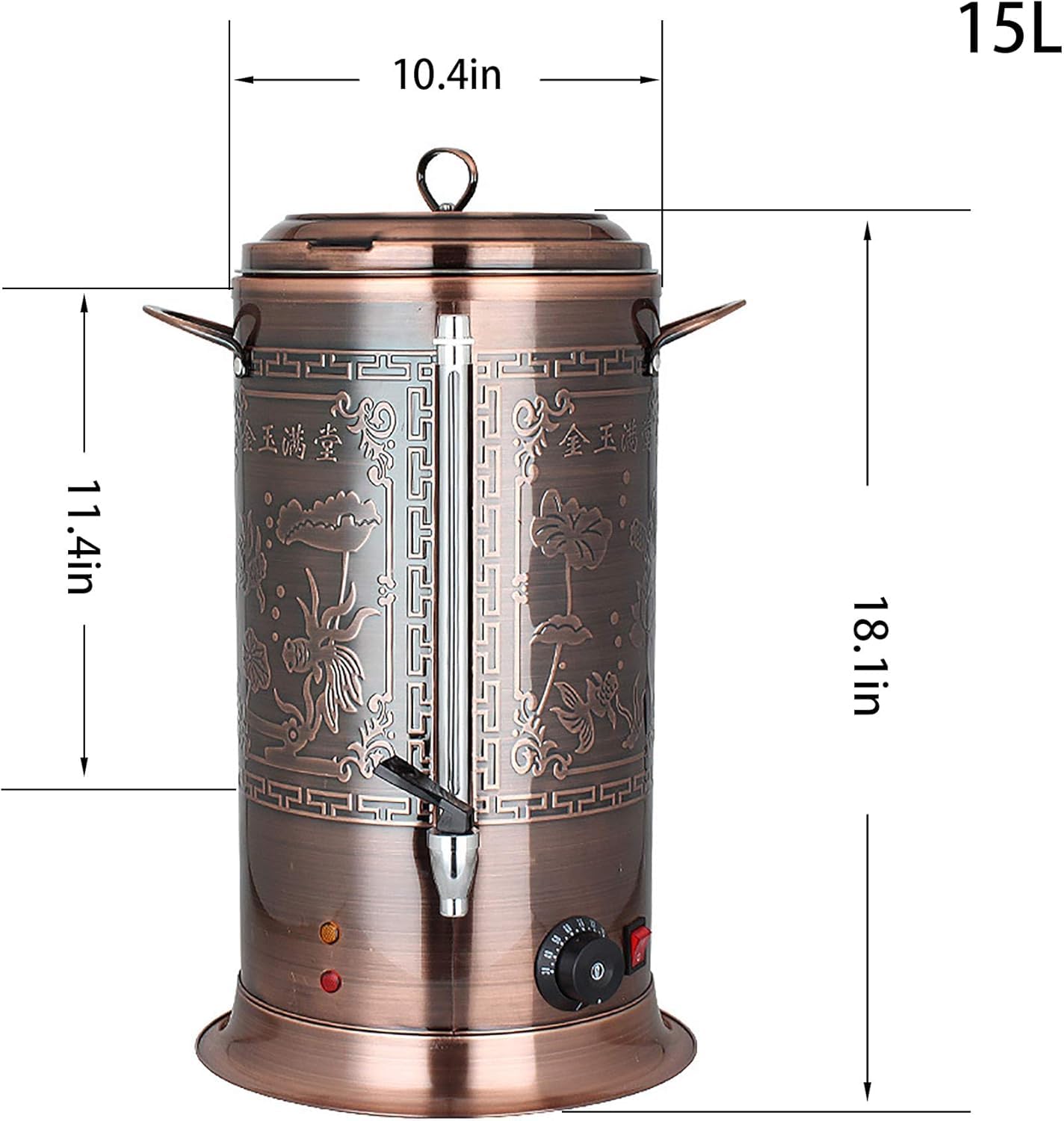 TYH Hervidor De Agua para Hostelería, Tetera Comercial De Acero Inoxidable con Indicador De Nivel De Agua Y Control Automático De Temperatura, para Uso Doméstico Y De 20L