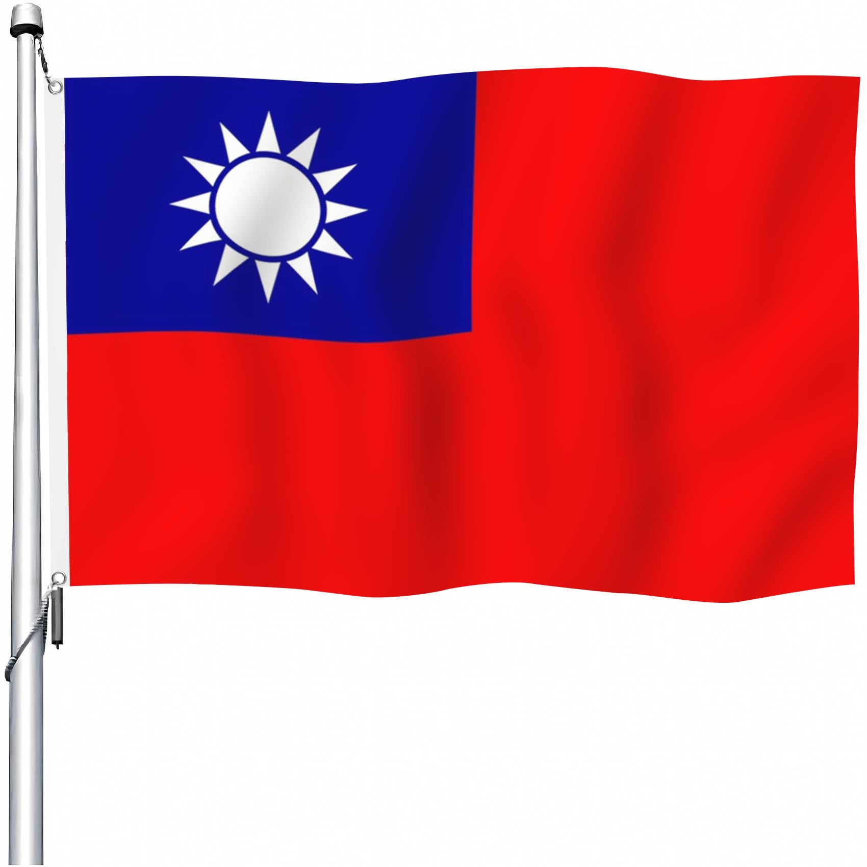 YongFoto Taiwan Flag 3x5ft Double Sided Taiwanese Flags Banner for Outdoor Celebrations Home Garden Porch Party Decoration Flags with 2 Sturdy