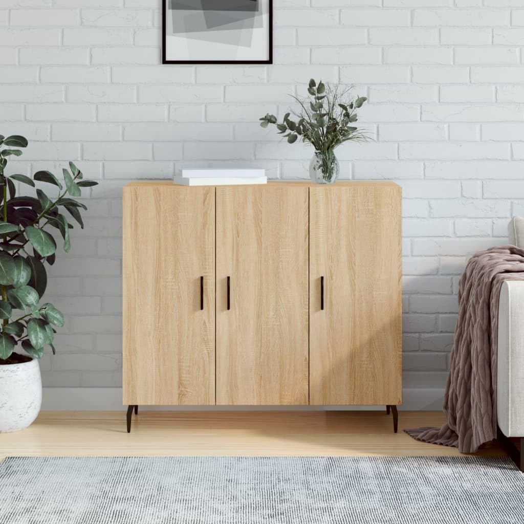 Kredens dąb Sonoma komoda szafka do sypialni biura 90 x 34 x 80 cm materiał drewnopochodny