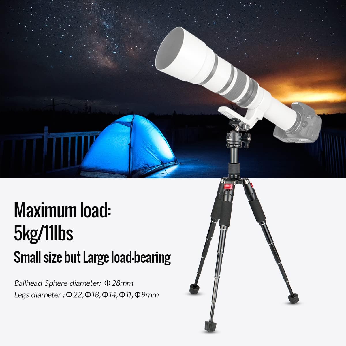 Frее Shірріng Ovеr $50 Koolehaoda Camera Mini Tripod, 20in / 1.5LB Aluminum Alloy Compact Tabletop Mini Tripod with 360 Degree Ball Head for DSLR Camera Video Camcorder