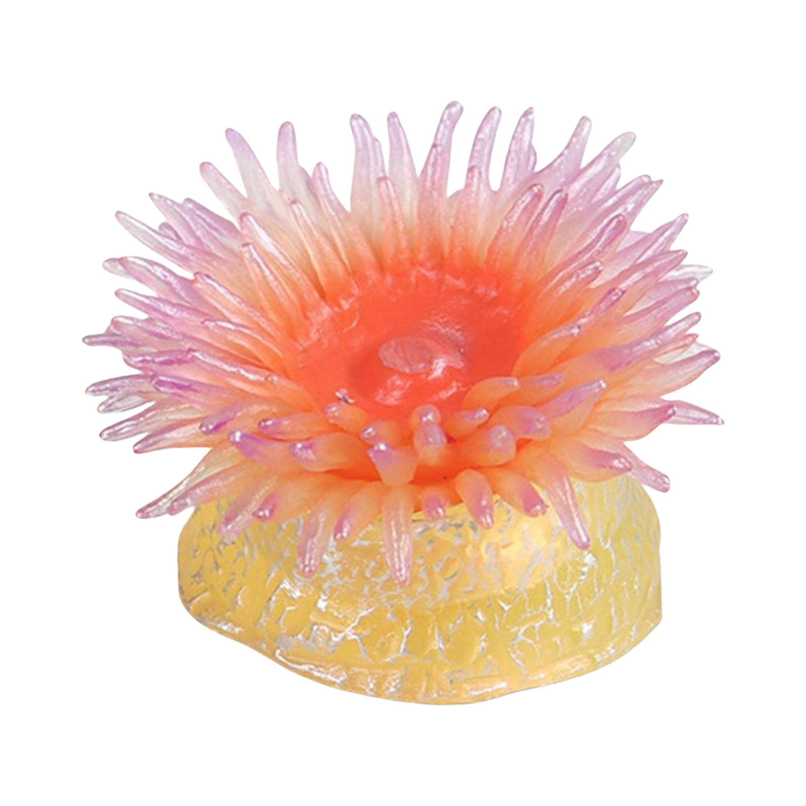 EHJRE Marine Life Sea Anemone Tank Decoration Learning Toys Collection Realistic Model Set Animal Models for Crafts, yellow, small