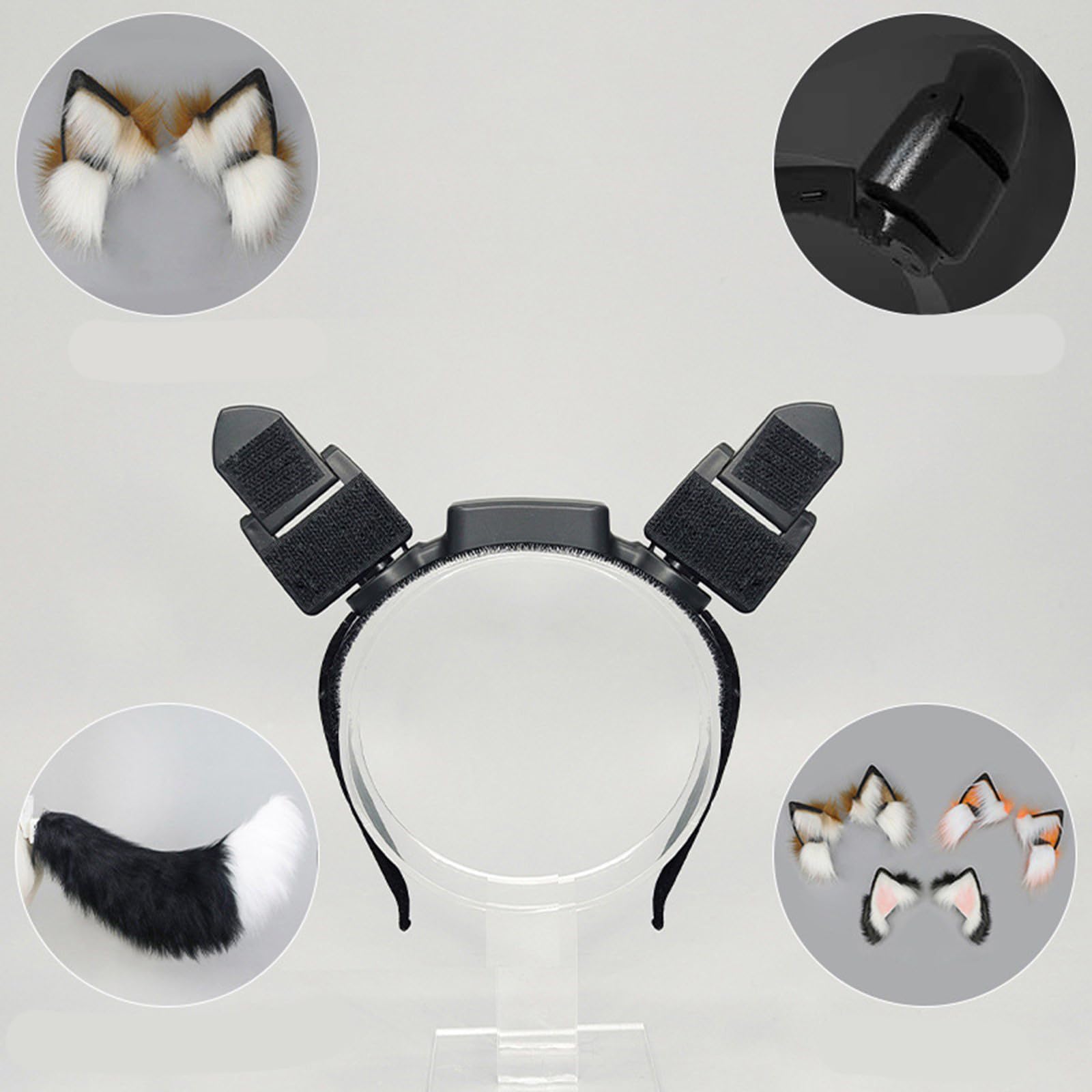 Diadema de orejas de animal con sensores de movimiento interactivos con automático para fiestas y cosplay, accesorio para fotos, diadema móvil para fiesta de cosplay