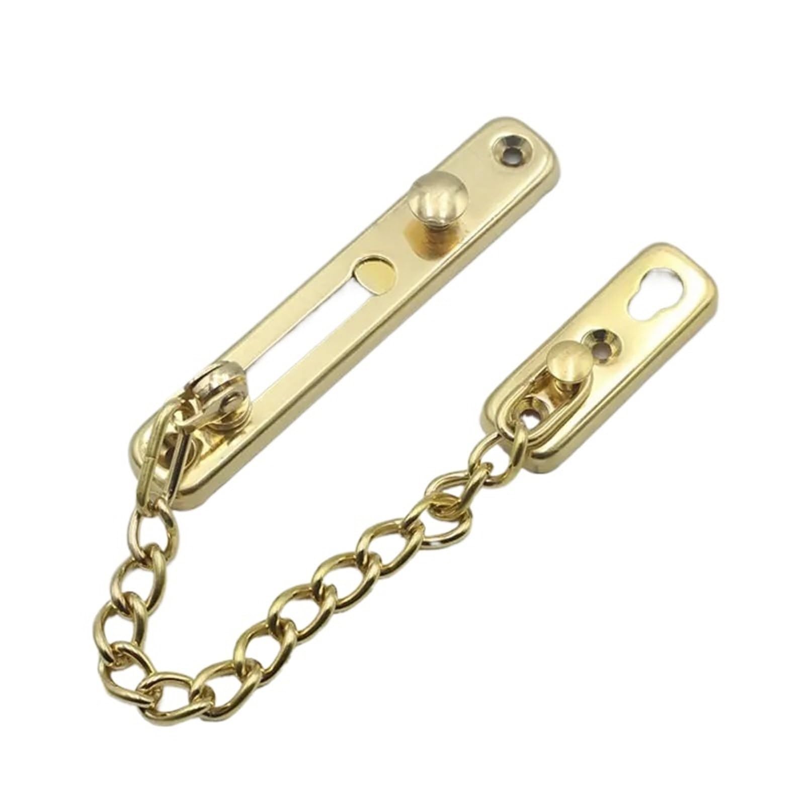Solid Security Door Sliding Chain Lock Safety Punch Free Latch Buckle for Bedroom,Hotel,Homestay for Door(Golden)