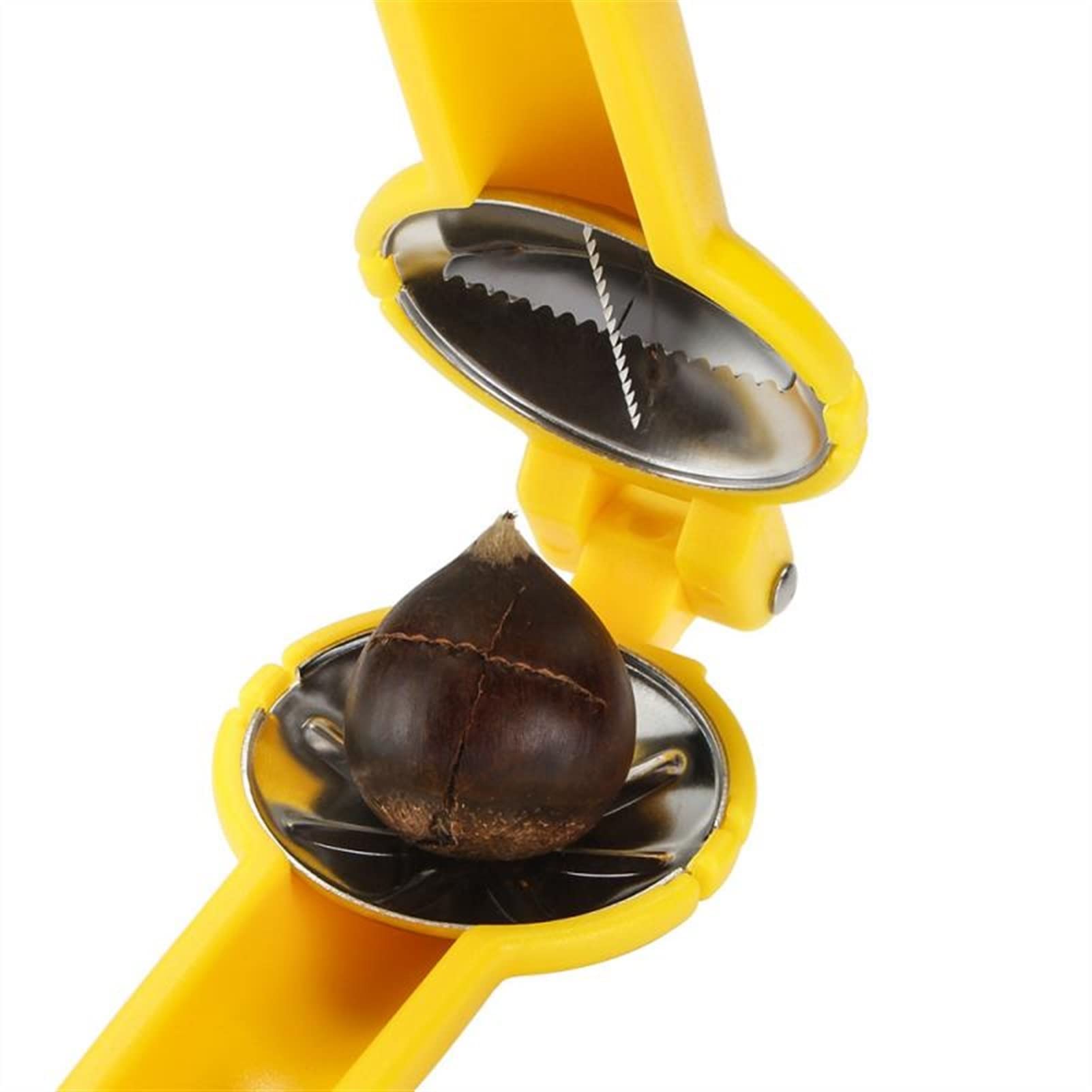 Clip Schiaccianoci, Schiaccianoci Apriscatole del dado Taglierina del castagno del dispositivo di peeling del dispositivo di castagne che castana Raw 2 in 1 Quick Castagna clip in noce Pinze di noce C