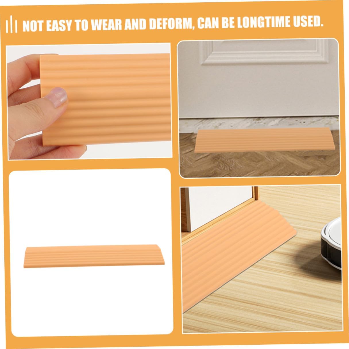 4pcs Door Threshold Ramp for Sweeping Robot and Wheelchair Orange Modular Indoor Ramp Mat with Angled Entry for Home Doorways and Low Rises