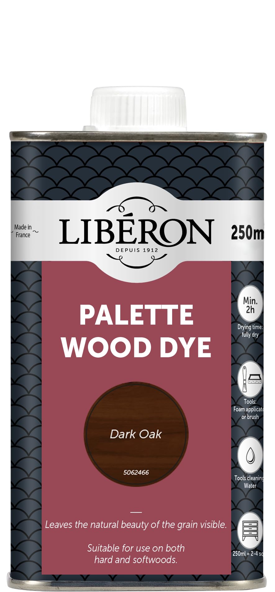 Liberon Palette Wood Dye Water-Based Dark Oak 250ml Tin