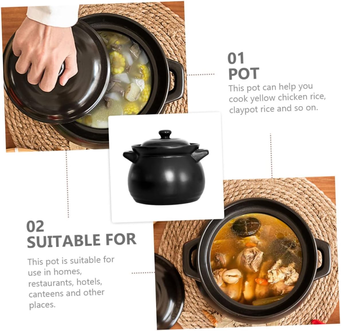 Unomor 1pc High-temperature Resistant Cookware Soup Pot Lid for Chicken Casserole Rice Pot Rice Container for Home