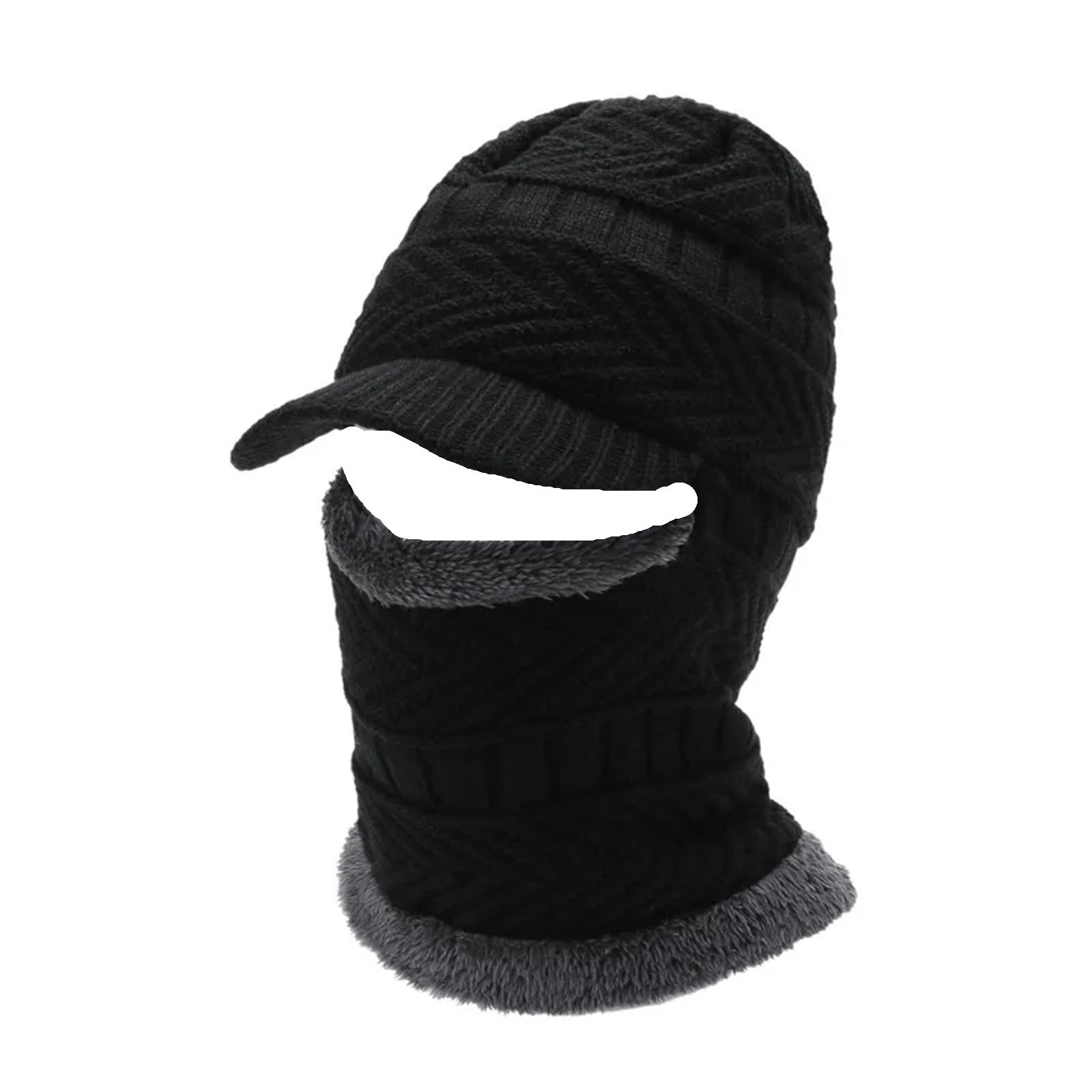 Pasamontañas 2 uds pasamontañas Sombrero de Invierno for Hombres for Hombres Mujeres Bufanda Gorro pasamontañas máscara capó Sombrero de Punto