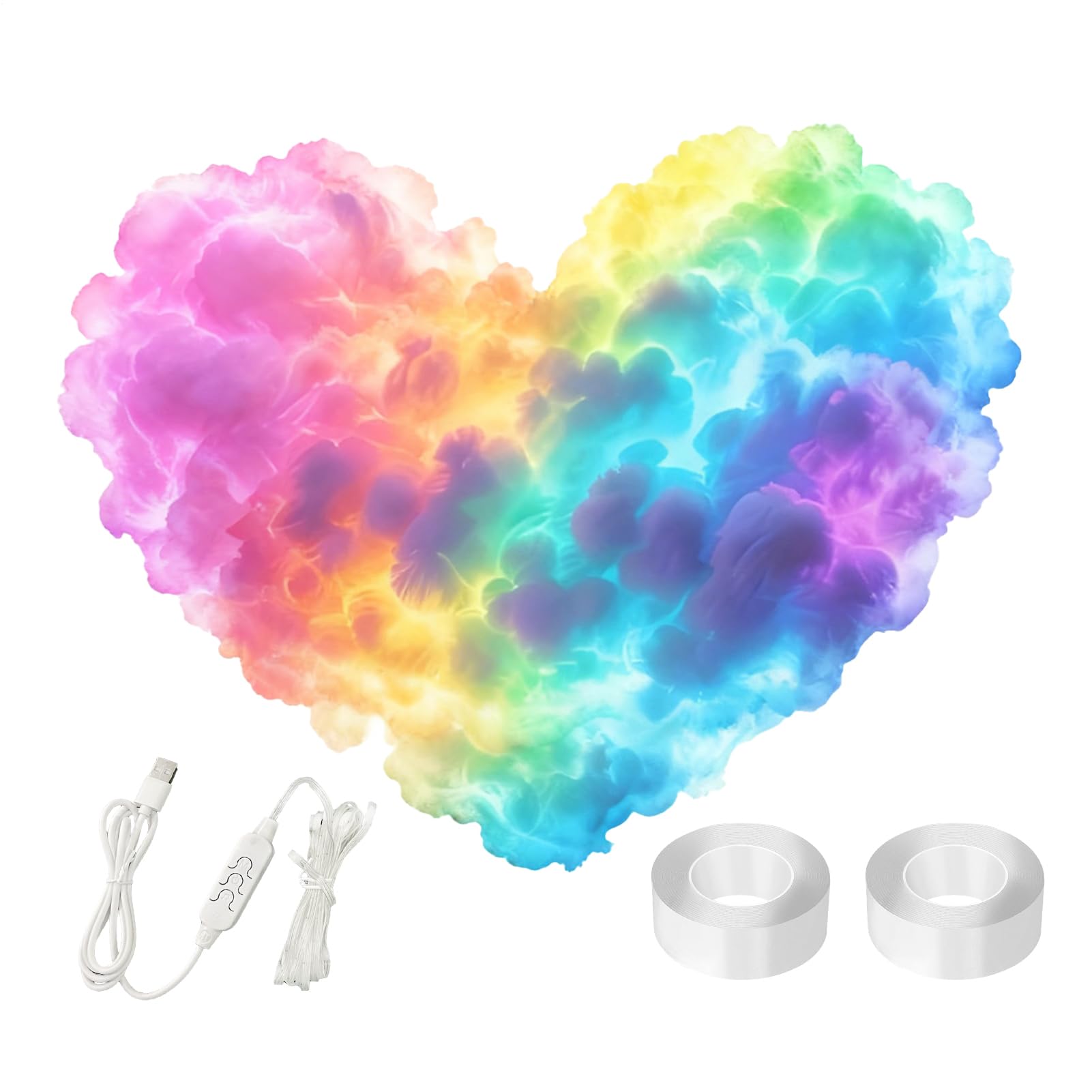 Thundercloud Led Lights, Thundercloud Lamp, DIY LED Cloud Light with Music Rhythm USB Powered, Vibrant Glow, Clouds Lamp for Bedroom & Gaming Room [Energy Class A]