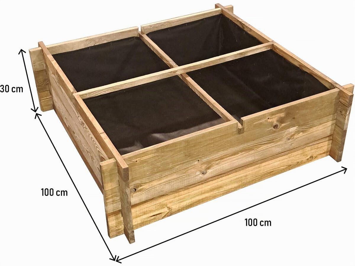 Habitat et Jardin Carré Potager en Bois Aroma - 100 x 100 x 30 cm