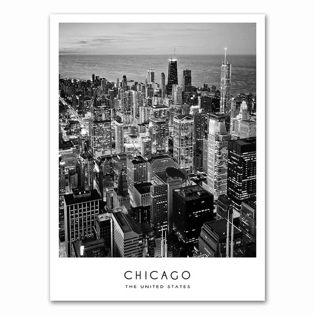 Moderne New York Londres Paris Ville Mur art Paysage Affiches et Gravures Noir Et Blanc Photos pour Salon Décor À La Maison XX-08 20x30cm Sans Cadre